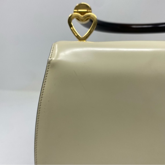 Moschino Ivory Black Color Block Leather Bag - Picture 5 of 13